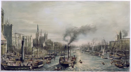 Londons pool från London Bridge, 1841